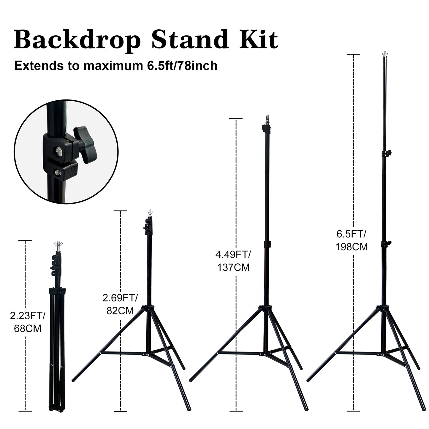 Portable 2-in-1 Green Screen Kit (6.5 x 6.5 ft) - Stand & Microfiber Backdrop
