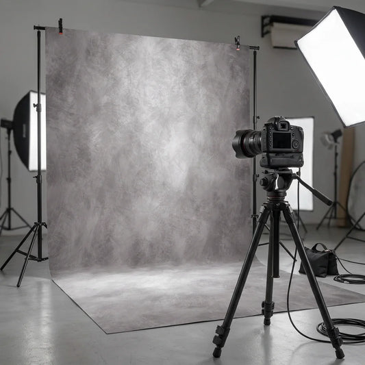 Stormy Gray Abstract Microfiber Backdrop - 8x10ft / 8x12ft Professional Studio Background