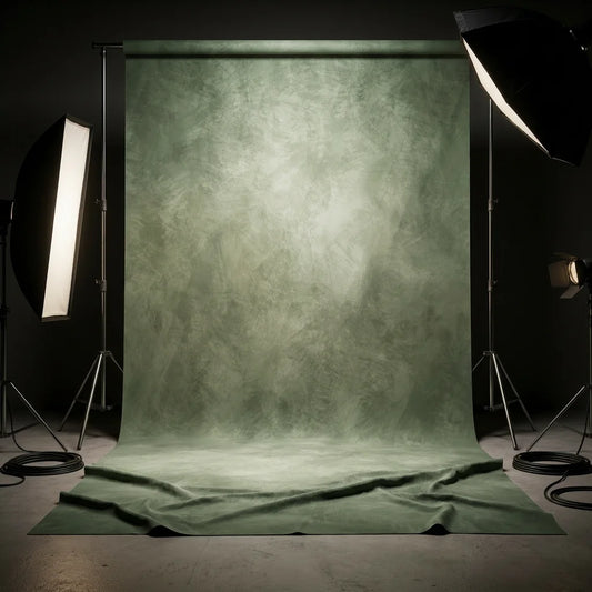 Sage Green Concrete Microfiber Backdrop - 8x10ft / 8x12ft Professional Studio Background