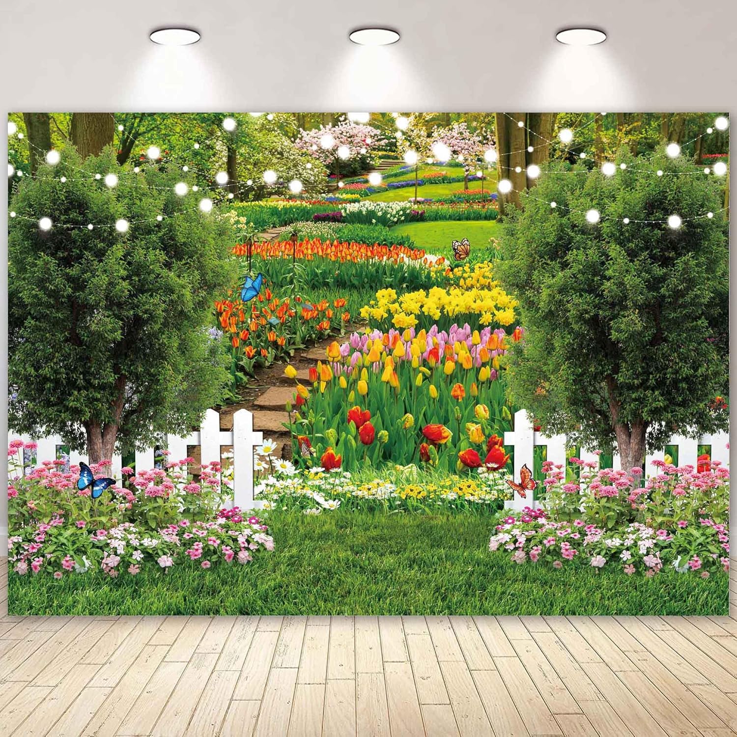 Romantic Spring Garden Photography Backdrop for Party Banners scene accessories