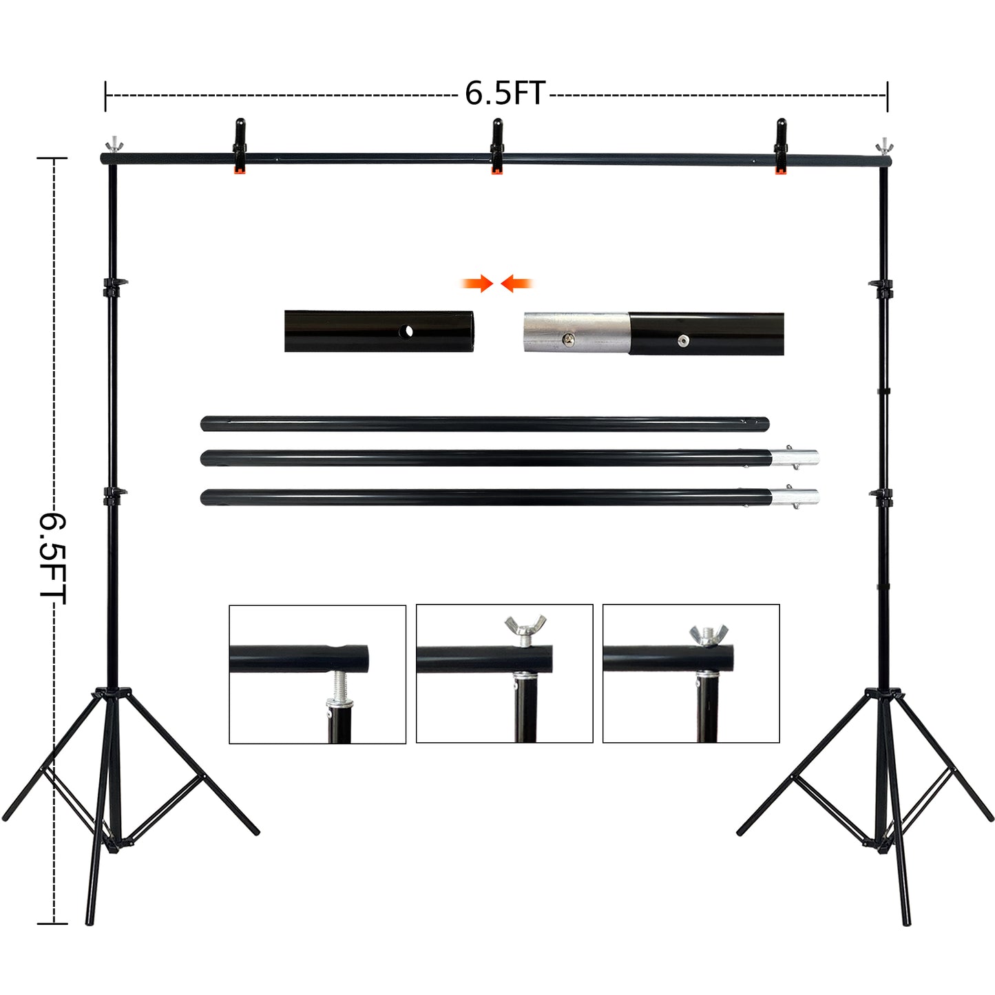 Portable 2-in-1 Green Screen Kit (6.5 x 6.5 ft) - Stand & Microfiber Backdrop