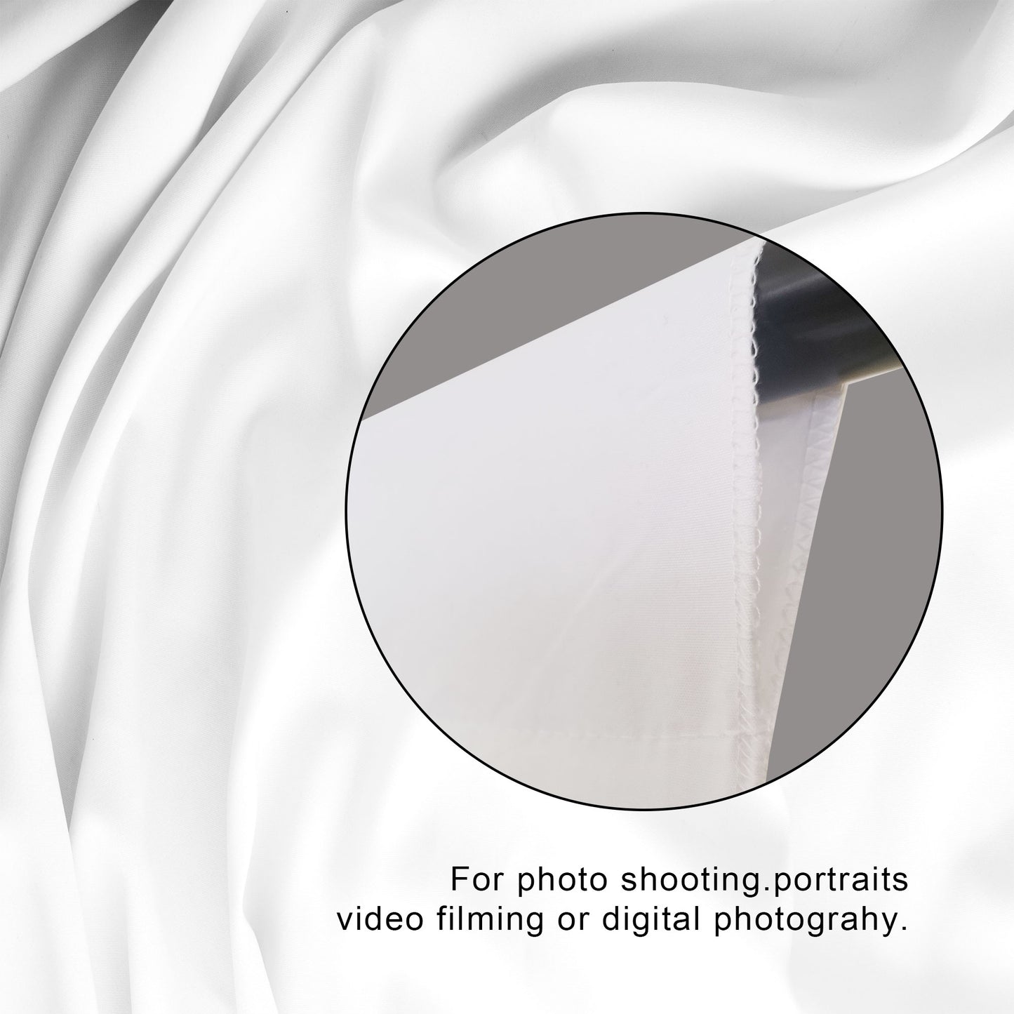 Backdrop for Photoshoot - White Photography Muslin Curtain for Streaming,Zoom,Photo Booth,Video Recording and Parties