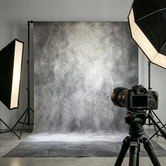 Vintage Grey Abstract Microfiber Backdrop - 8x10ft / 8x12ft Professional Studio Background