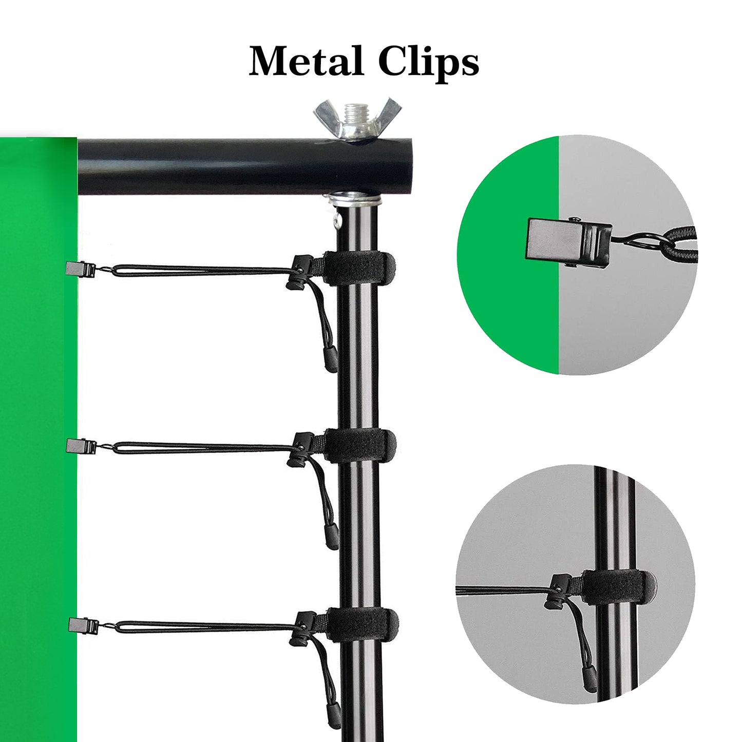 Portable 2-in-1 Green Screen Kit (6.5 x 6.5 ft) - Stand & Microfiber Backdrop