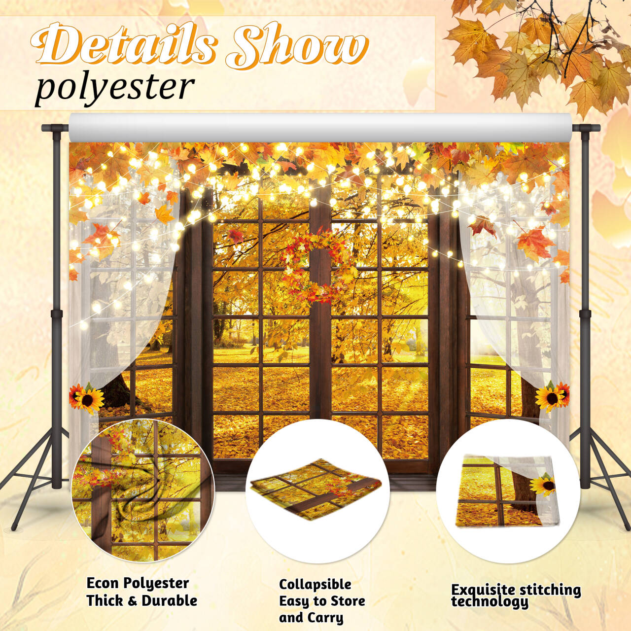 Fall Window sill Backdrop Autumn Forest Photography Background