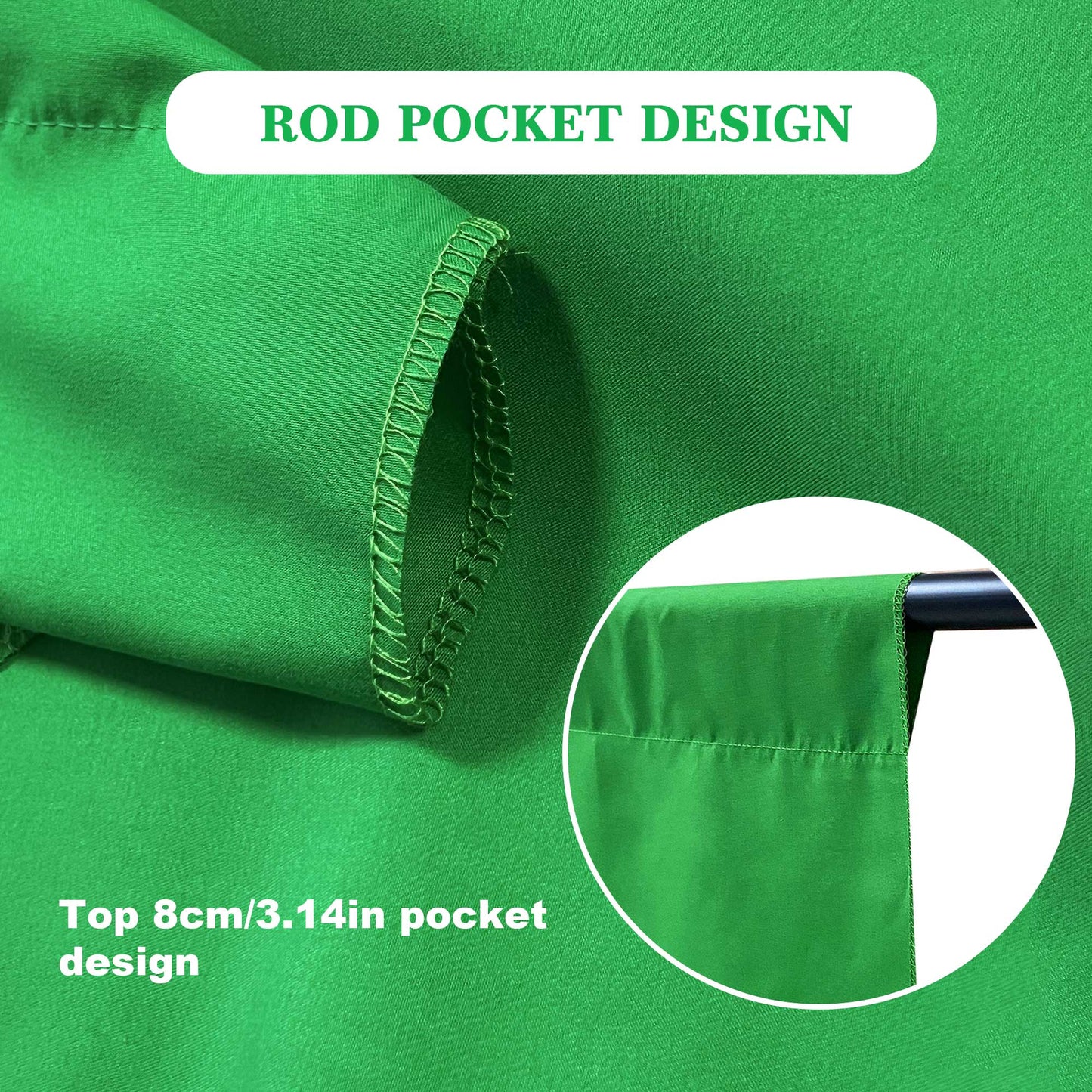 Portable 2-in-1 Green Screen Kit (6.5 x 6.5 ft) - Stand & Microfiber Backdrop
