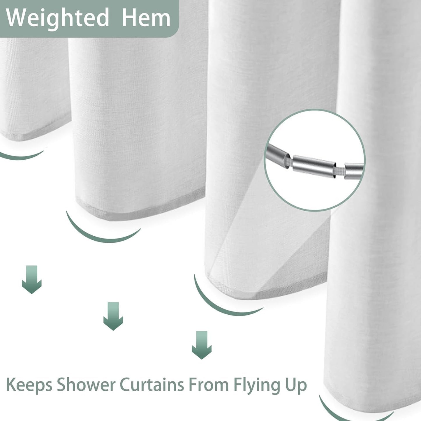 Boho Mid-Century Leaf Shower Curtain Set - Chic Green Abstract Design, Tropical Watercolor, Modern Bathroom Decor with Hooks - Washable Fabric