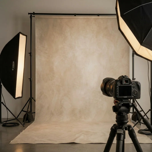 Vintage Warm Sand Abstract Microfiber Backdrop - 8x10ft / 8x12ft Professional Studio Background
