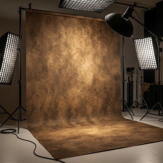 Vintage Brown Abstract Microfiber Backdrop - 8x10ft / 8x12ft Professional Studio Background