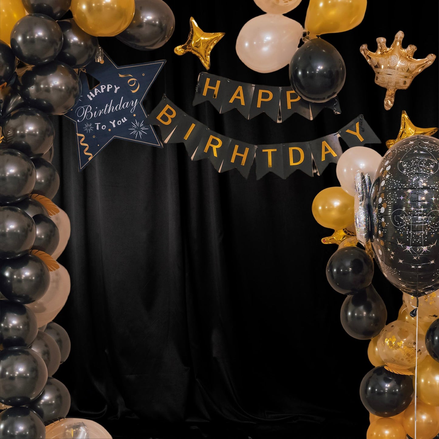 Backdrop for Photoshoot - Black Photography Muslin Curtain for Streaming,Zoom,Photo Booth,Video Recording and Parties