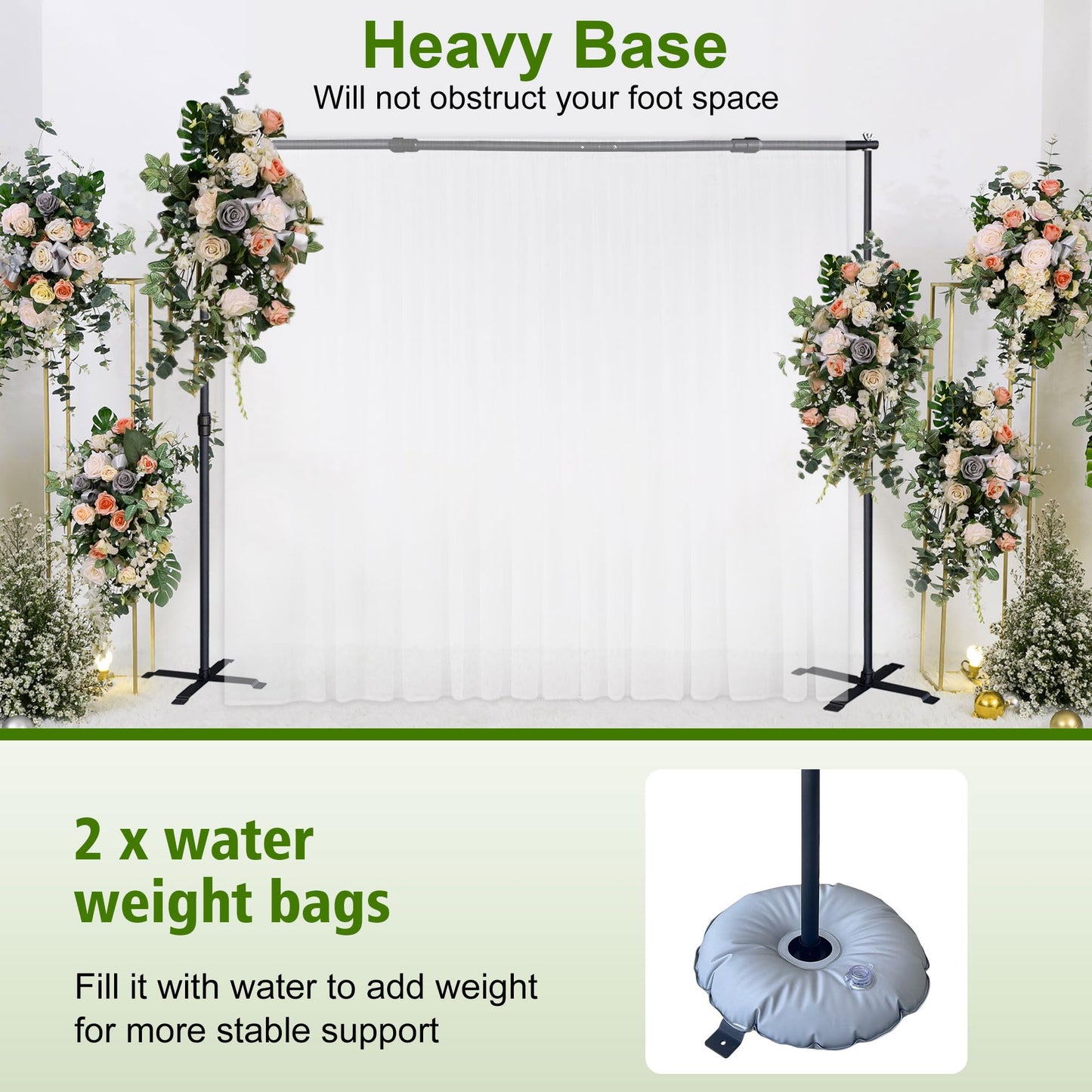 Photo Studio Backdrop Stand Support System, 8.5'(H) x 10.8'(W) Multi-Functional Portable