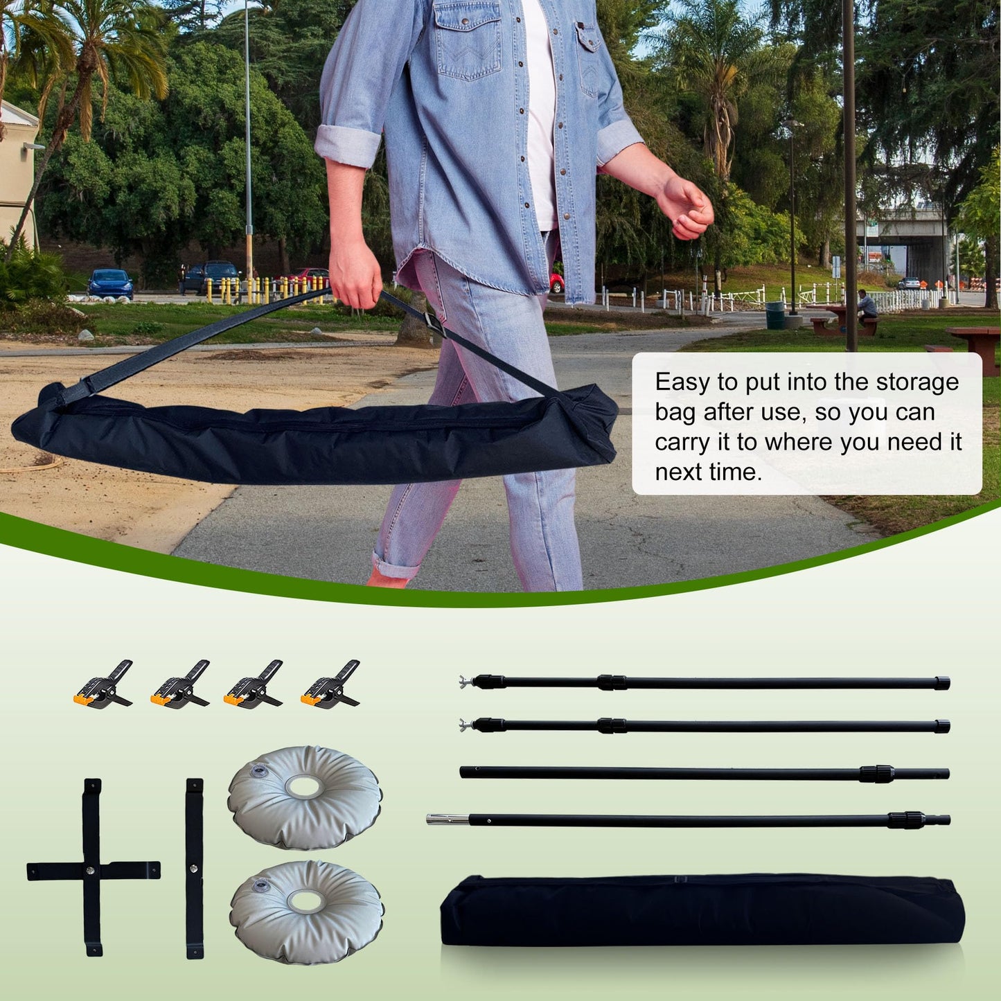 Photo Studio Backdrop Stand Support System, 8.5'(H) x 10.8'(W) Multi-Functional Portable